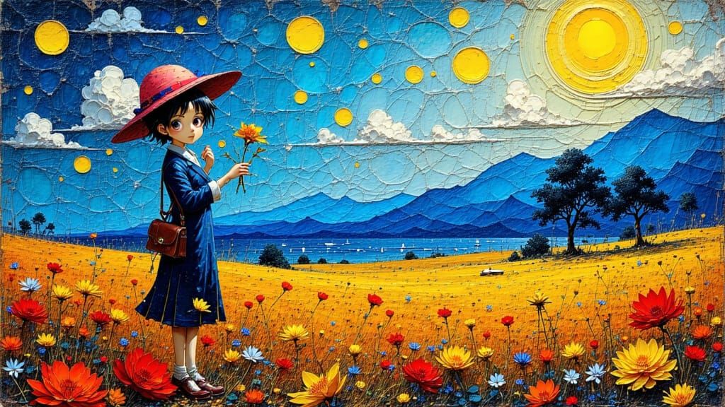 Ethereal Cityscape in Vibrant Post-Impressionist Style