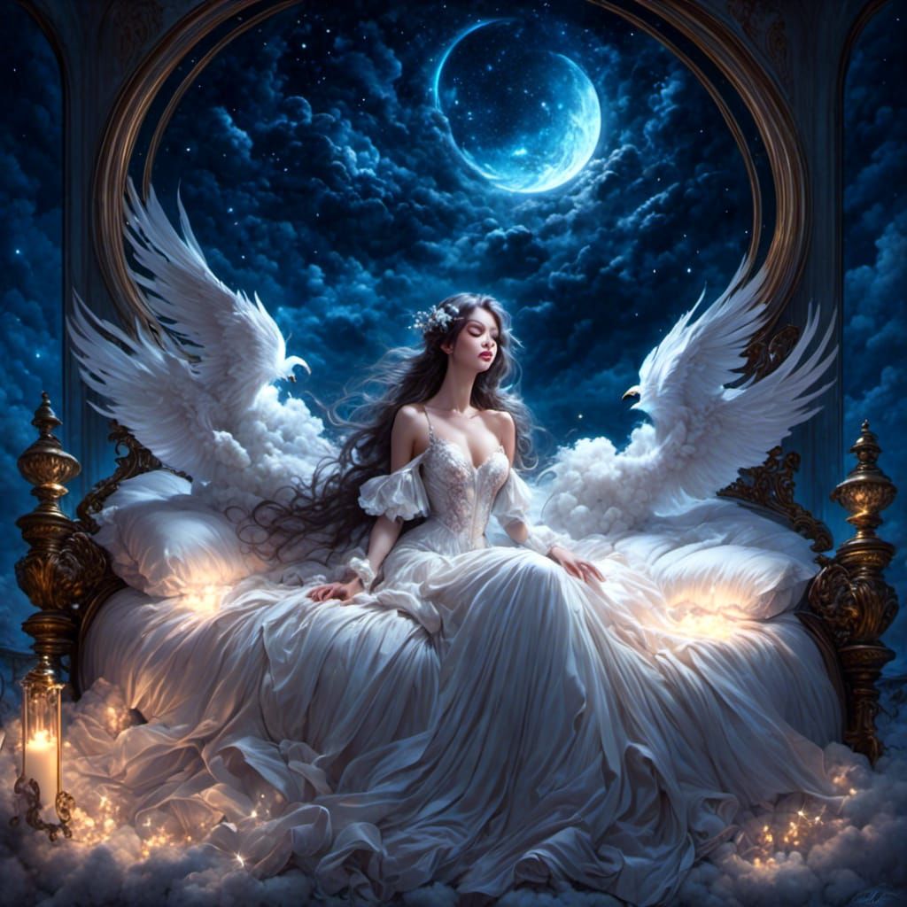 Ethereal Ghost Under Starlight: A Digital Masterpiece