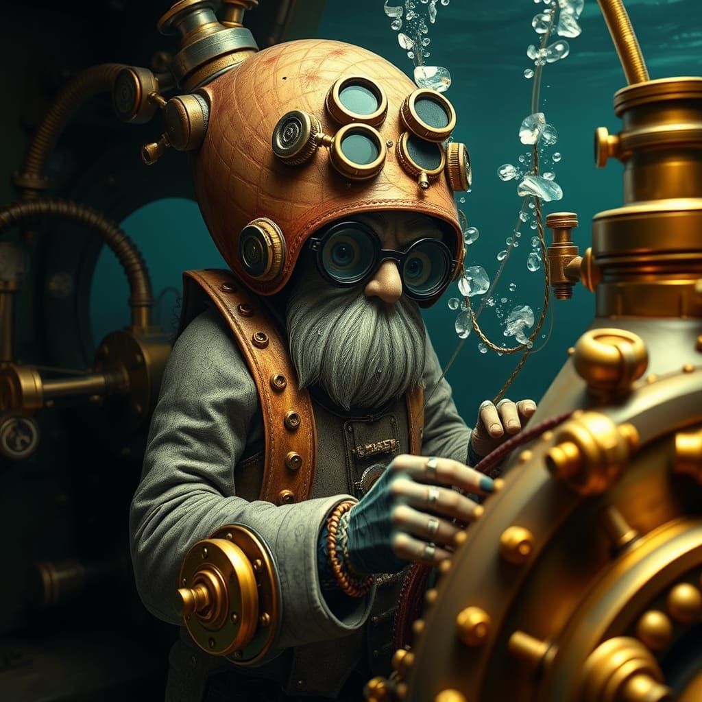 Steampunk Mollusk Inventor Creates Underwater Marvels