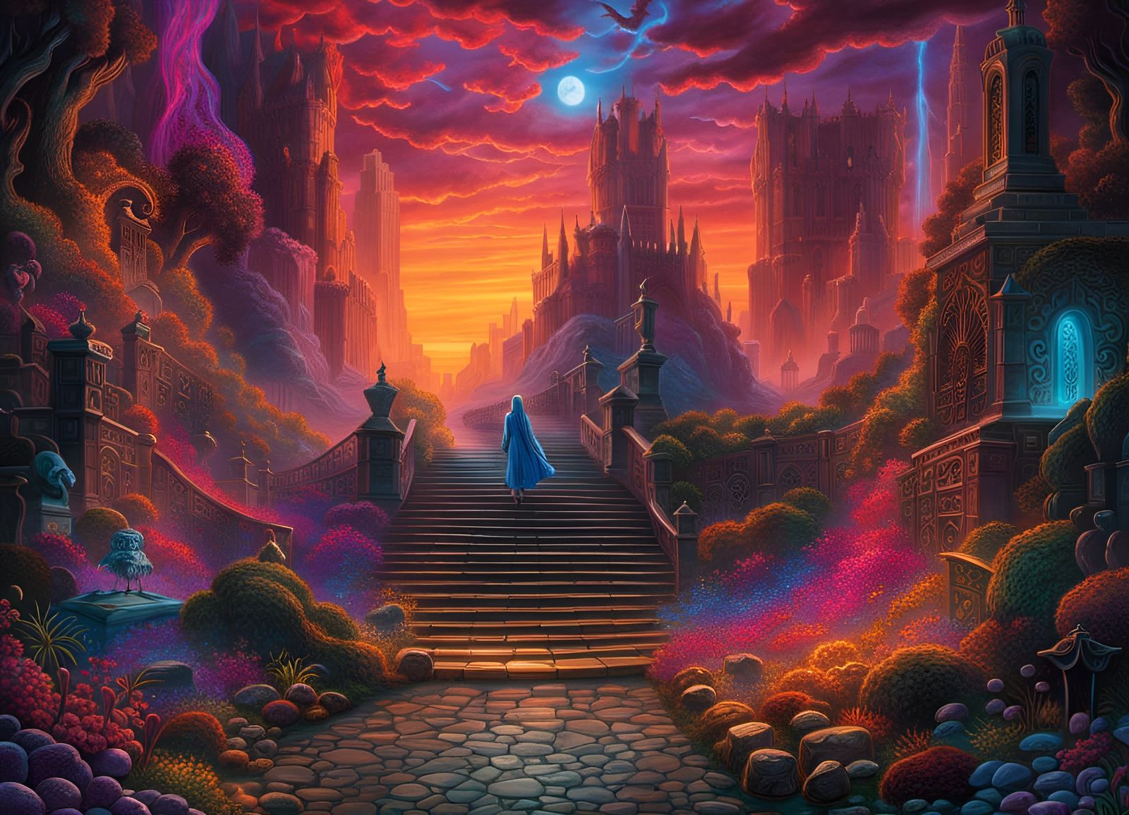 Mystical Bioluminescent Entrance to Hell: Cinematic Photo