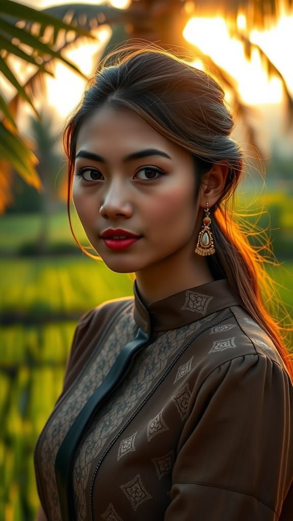 Indonesian Beauty in Batik Elegance
