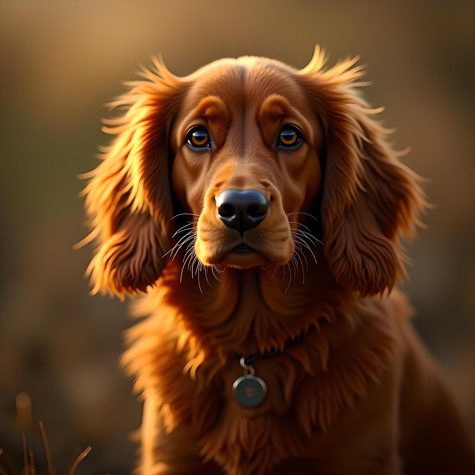 Cinematic Red Spaniel Dog Portrait