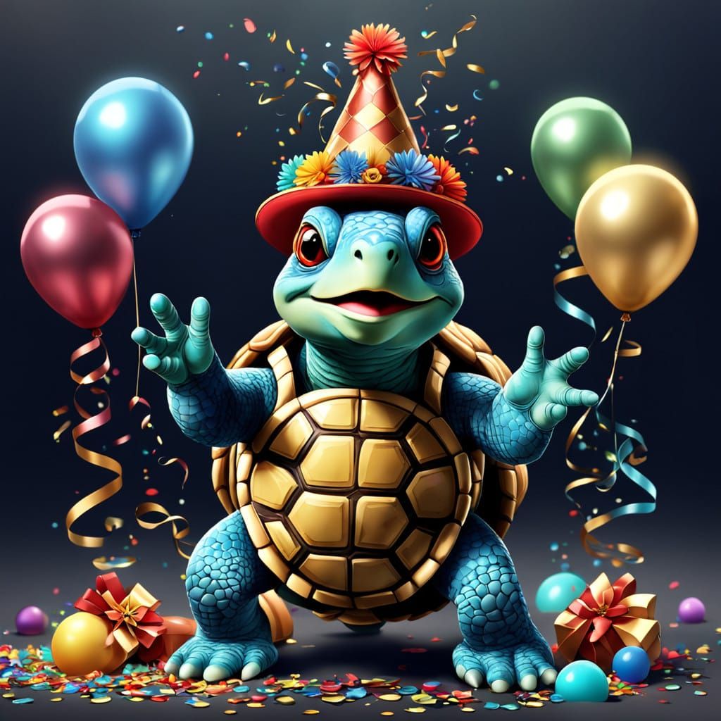 Glamorous Turtle Celebrates New Year's in Style