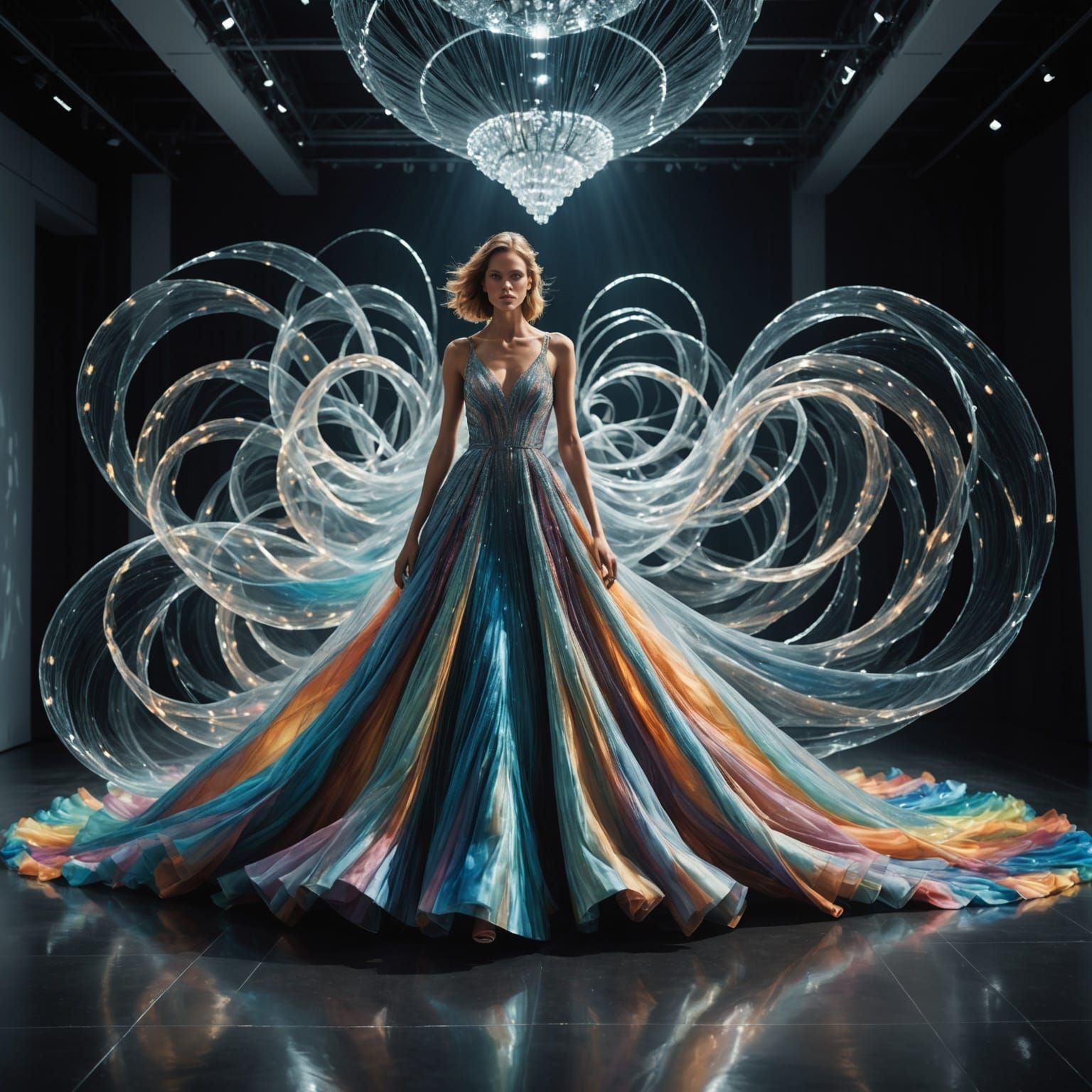 Runway Model in a Quantum Flux Gown
