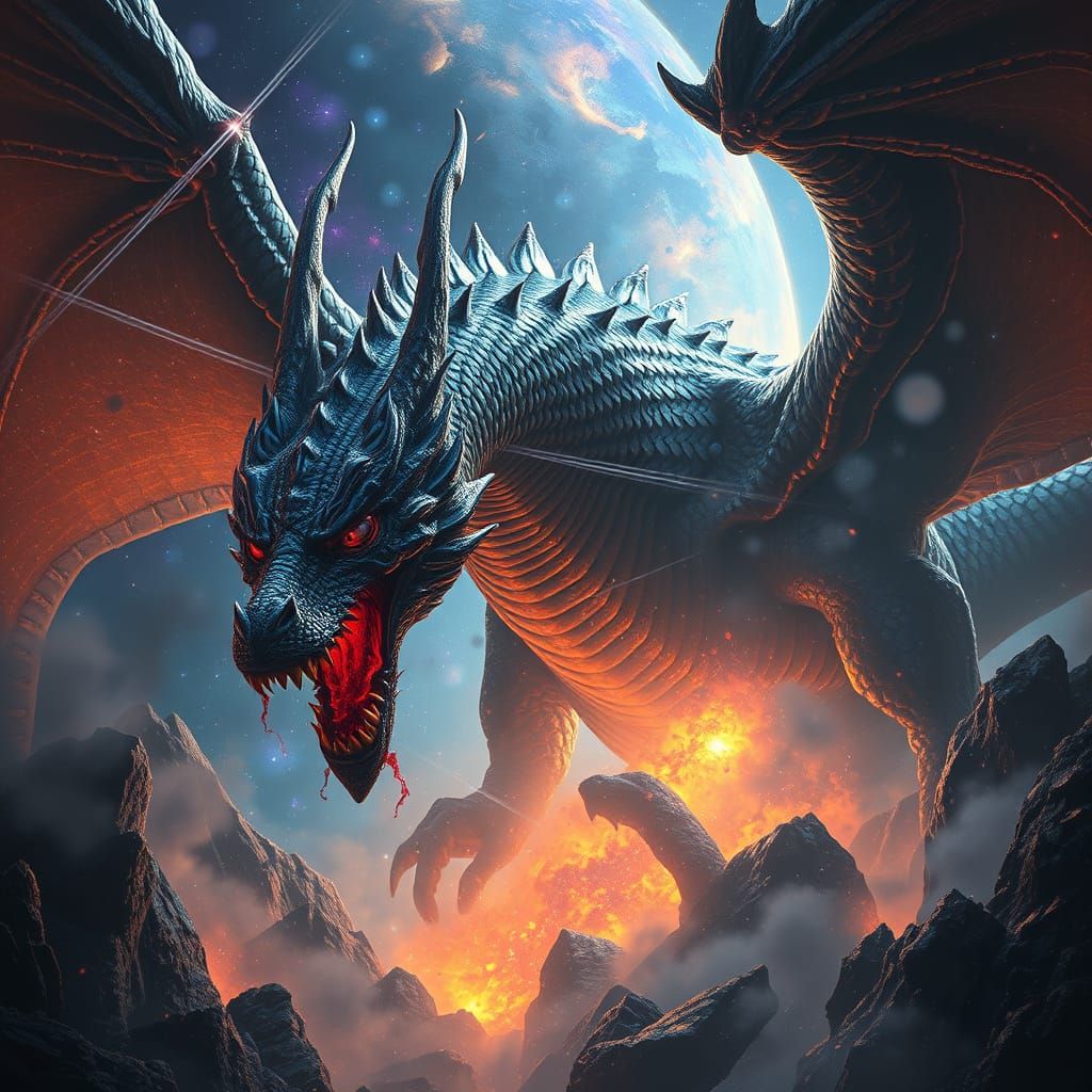 Cosmic Dragon Devours Universe Foundations in Fantastical Ar...
