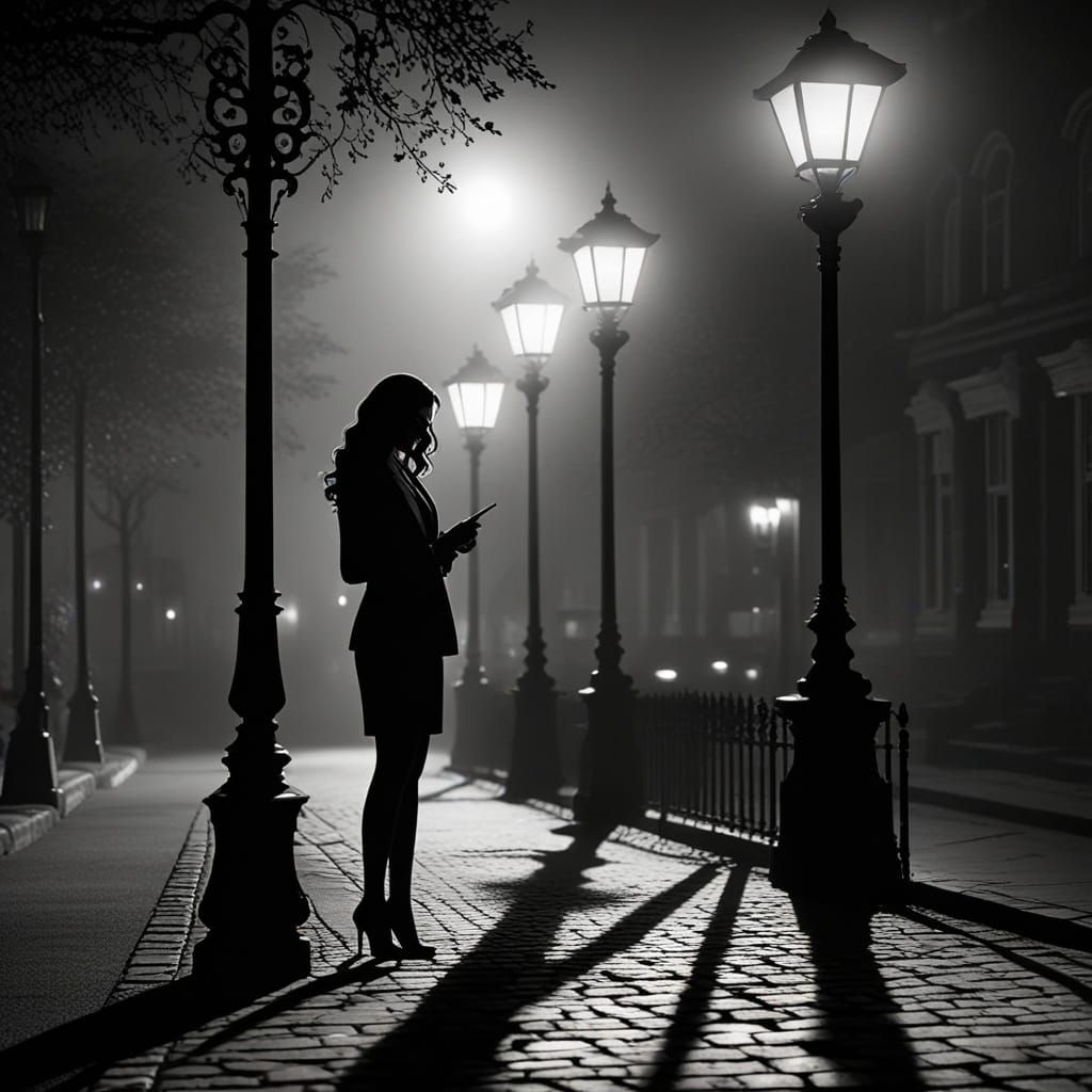 Noir Detective Investigates Crime in Cartoon Style