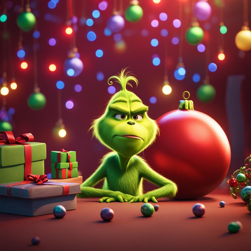 The Grinch: 3D Render in Pixar Style