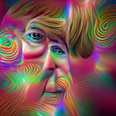 Psychedelic Portrait of Angela Merkel in 8K