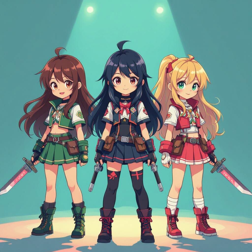 Children Mira, Rumi, Zoe from K-pop Demon Hunters in Manga S...