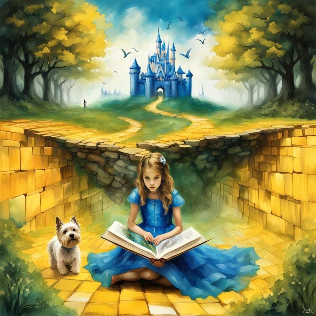Emerald Castle and Yellow Brick Road in Book