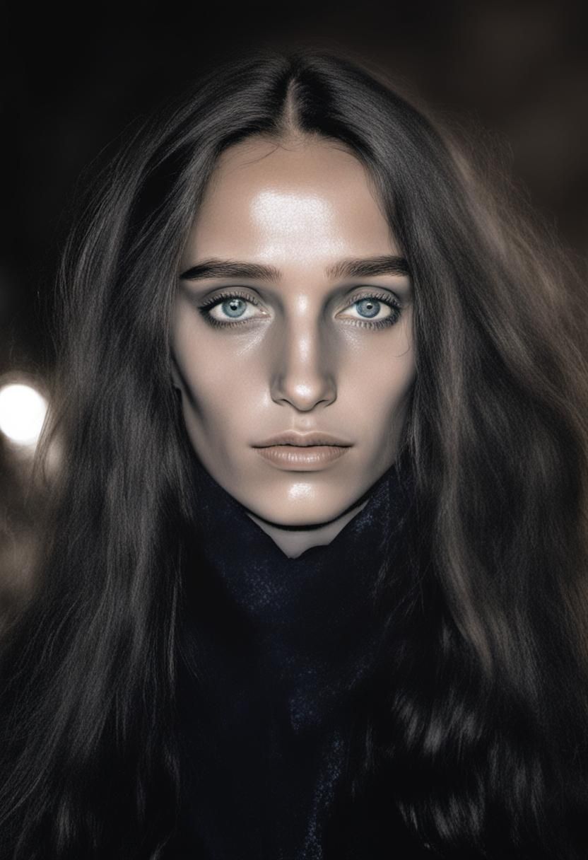 Melancholic Female Portrait in Cubist Style