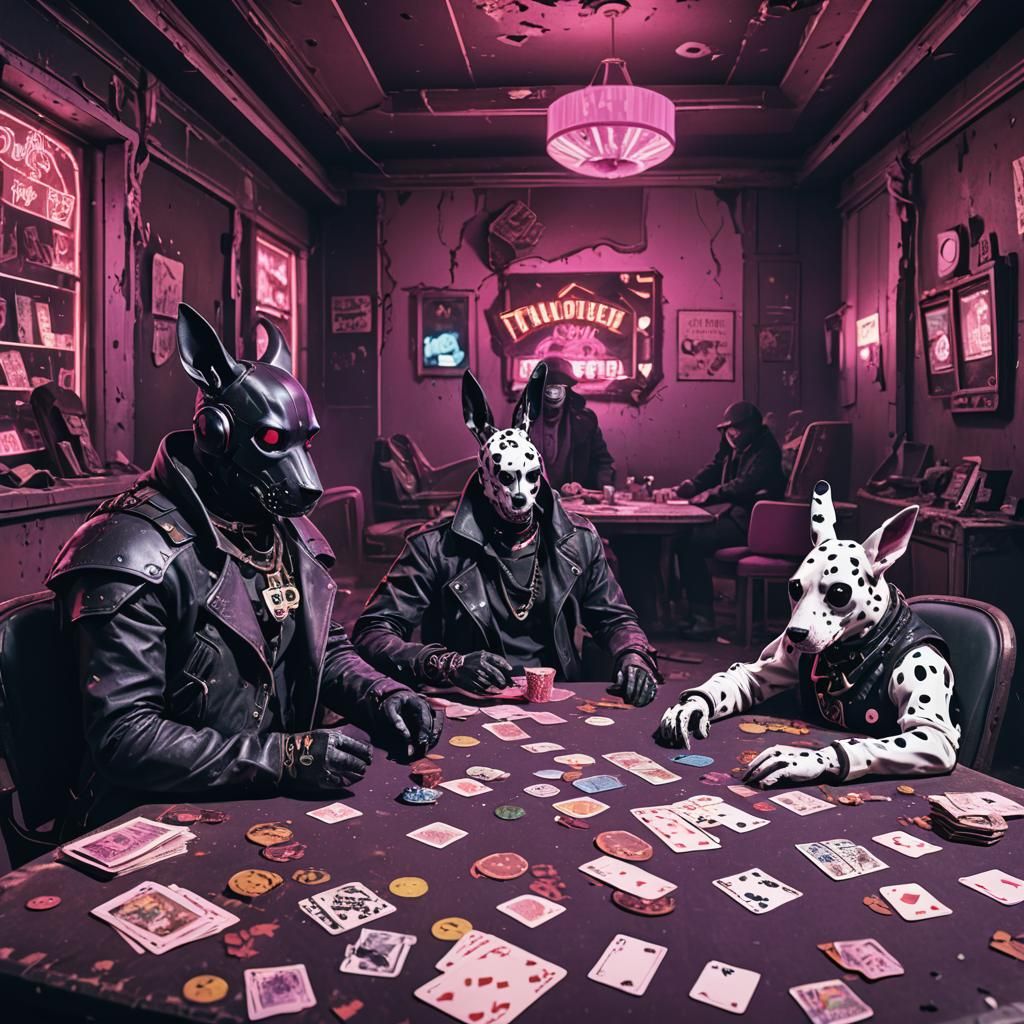 Cyberpunk Texas Hold'em in Decaying Casino