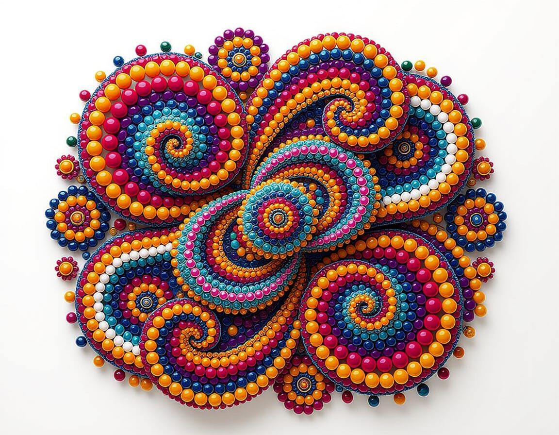 Kaleidoscopic Bead Creatures in Mosaic Style