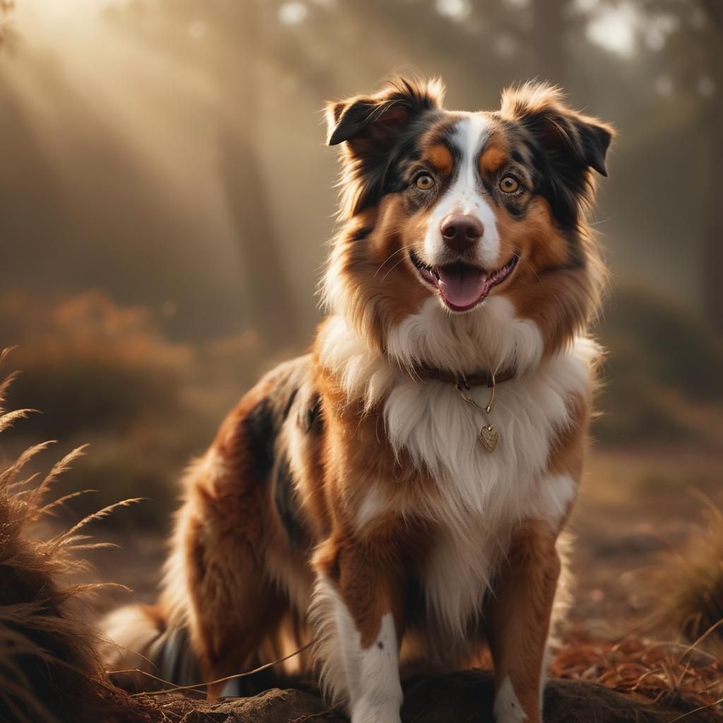 Epic Australian Shepherd Portrait in Warm Golden Light