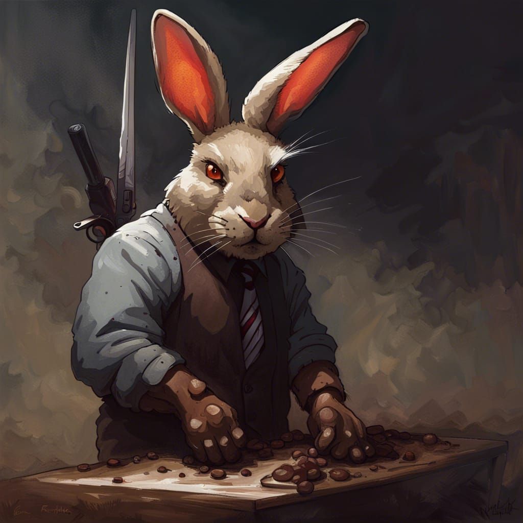 Sinister Killer Rabbit by Greg Rutkowski