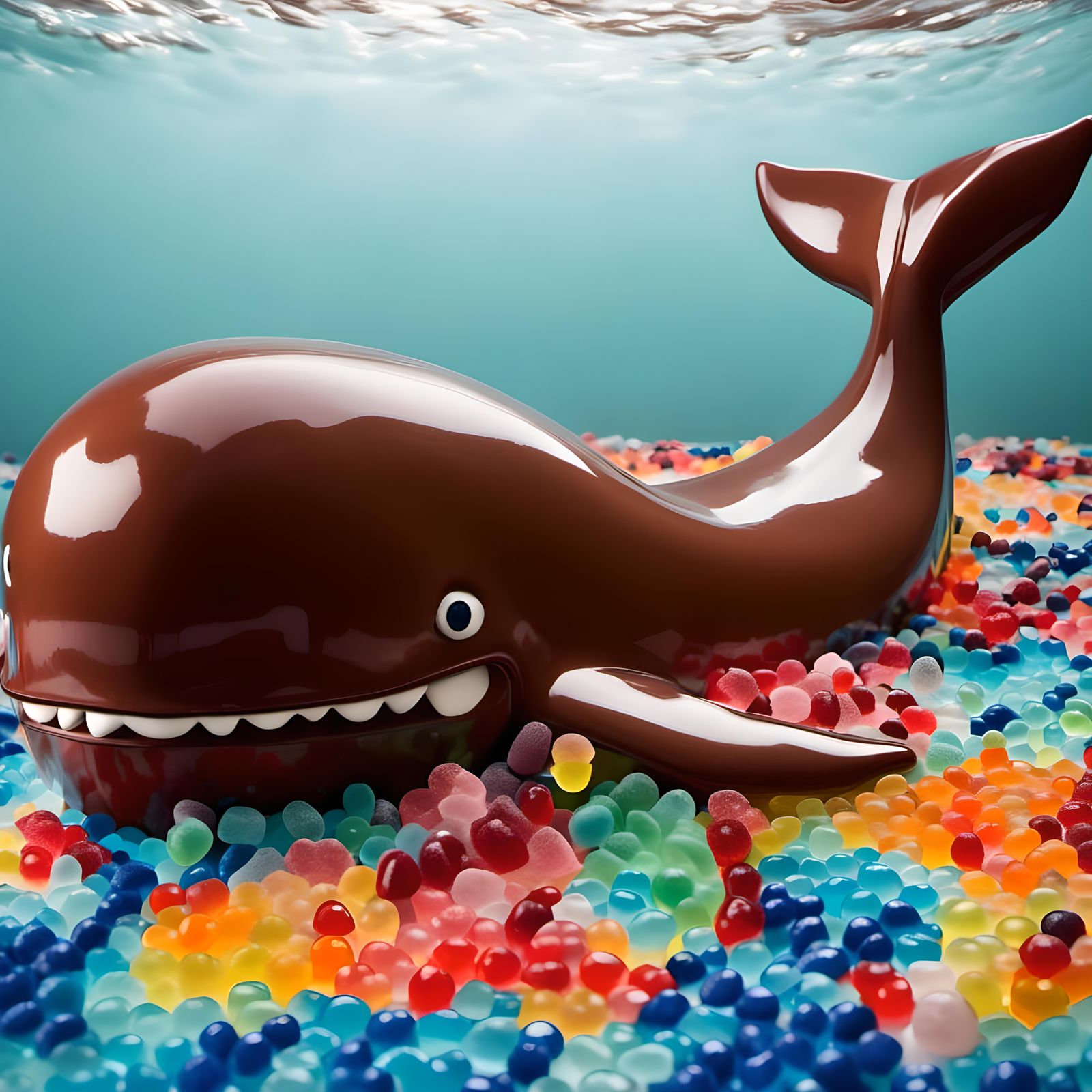 Chocolate Whale in Candy Jello Wonderland