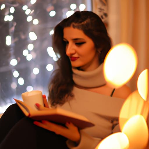 Lady Dimitrescu Reads by Winter Window