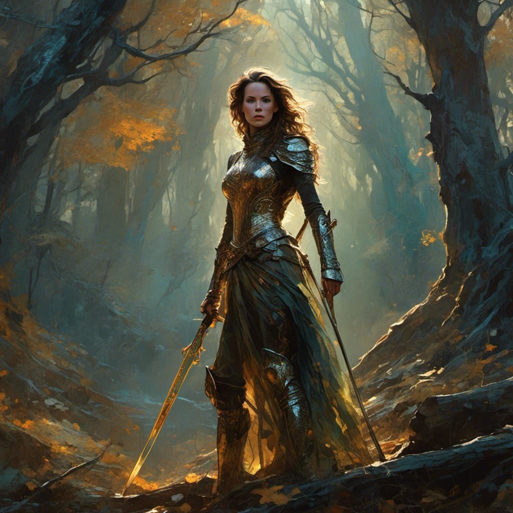 Kate Beckinsale in Mystical Forest: Fantasy Art