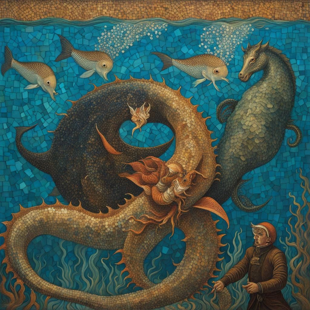 Underwater Vampire Hunt Mosaic