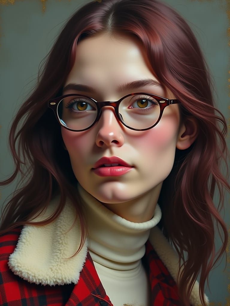 Portrait With Burgundy Hair in Dutch Golden Age Style