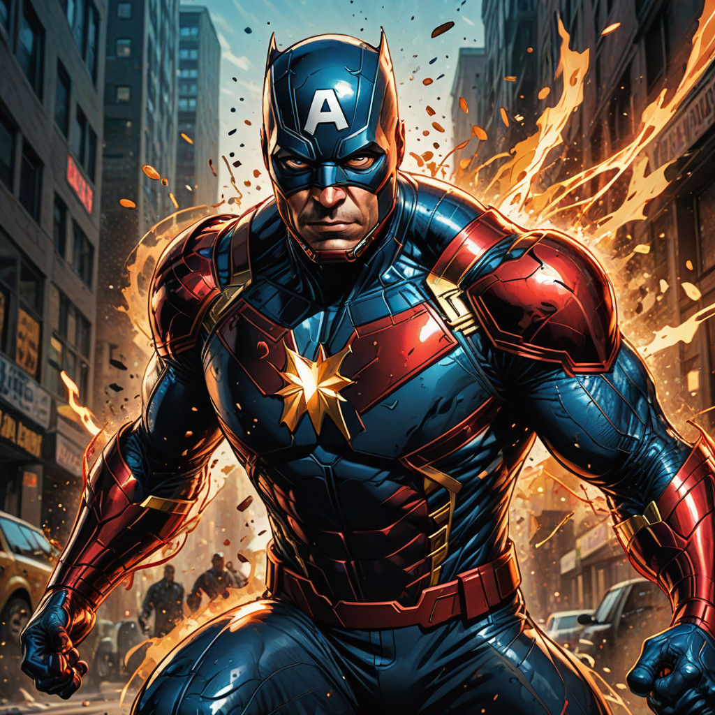 Marvel Superhero in Dynamic Comic Book Style