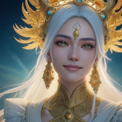 Divine Smile: Anime-Inspired 3D Portrait