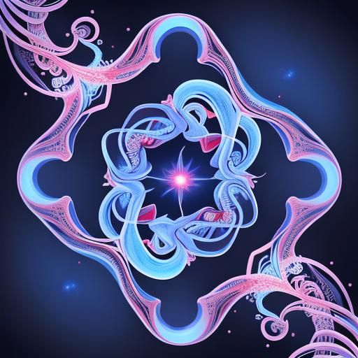 Abstract Fractal Design with Stars and Jewels