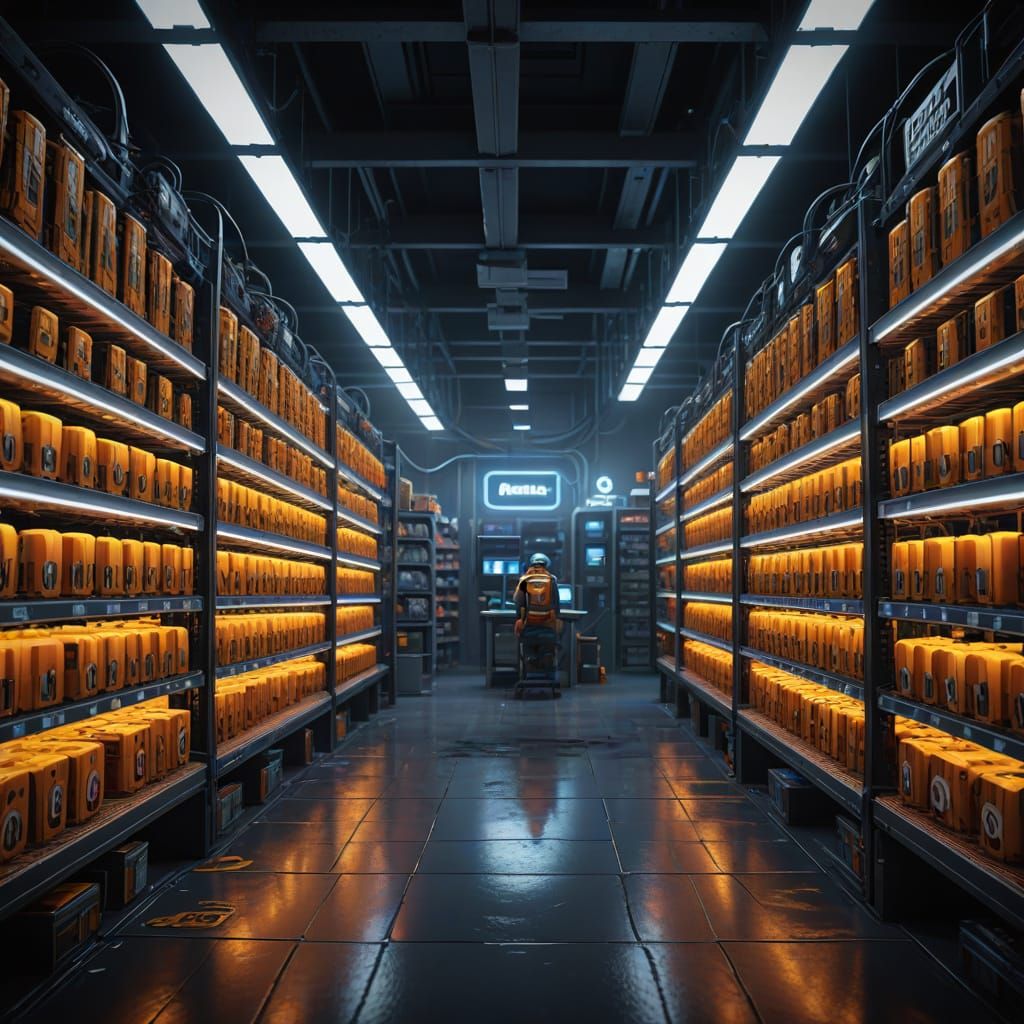 Epic Futuristic Bitcoin Mine in a Transforming Walmart Store