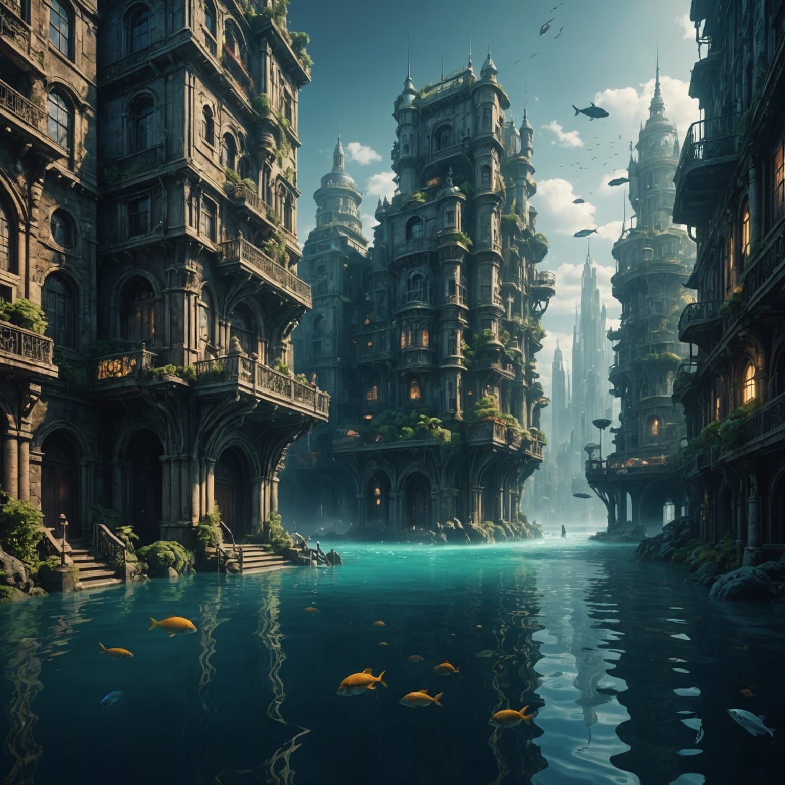 High-Tech Underwater City: Digital Matte Painting