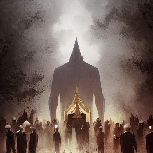 Sinister Thailand Funeral Scene in Fantasy Style