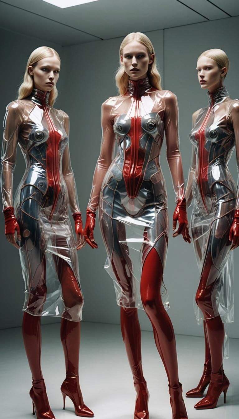 Blonde Model in Futuristic Dress, Iris van Herpen Style