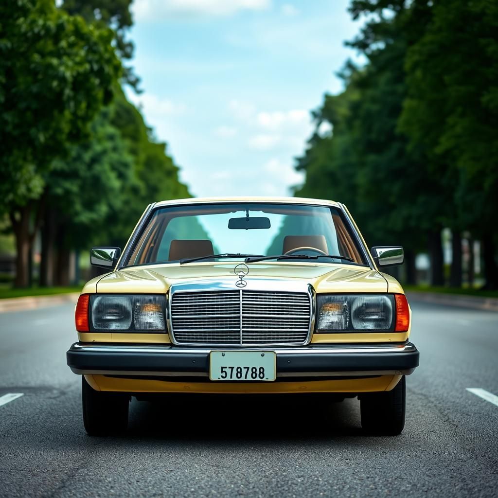 Pale Yellow 1987 Mercedes Benz 190d Sedan