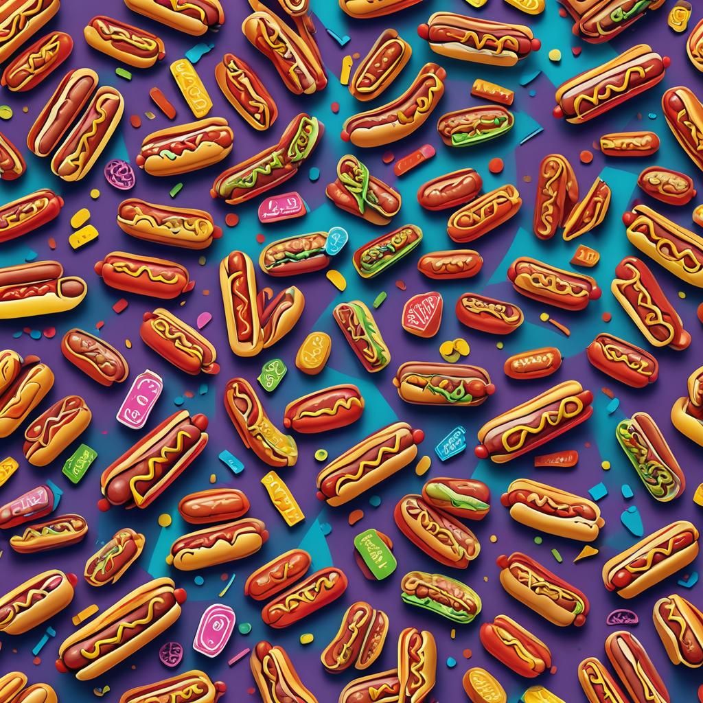 Pop Art Hotdog Stand Logo in 3D Render