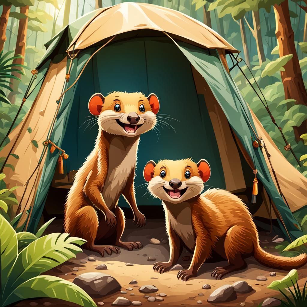 Mongooses Camping in the Jungle