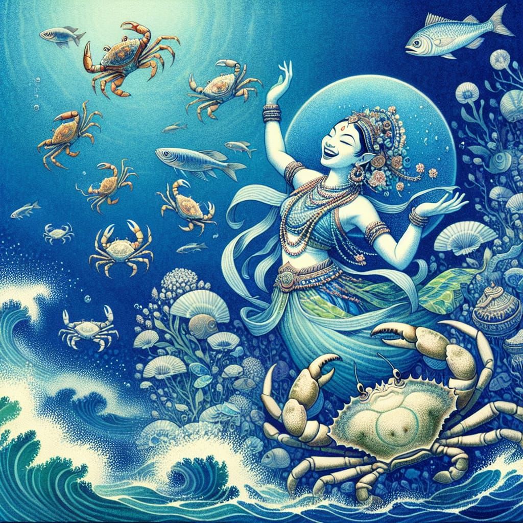 Ocean Naiad's Dance in the Azure Depths