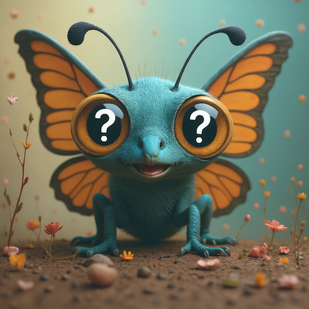 Perplexed Butterfly with Question Mark Eyes