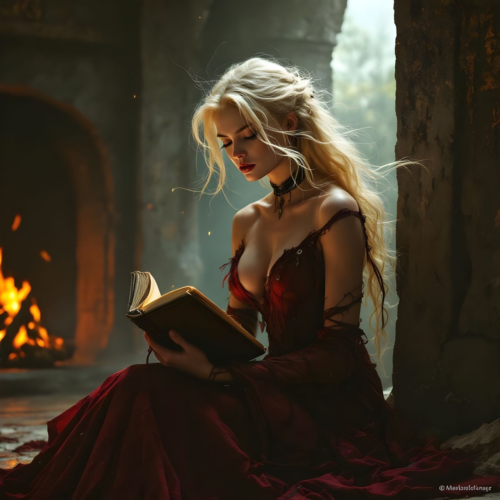 Norse Goddess of Storytelling with Arcane Tome