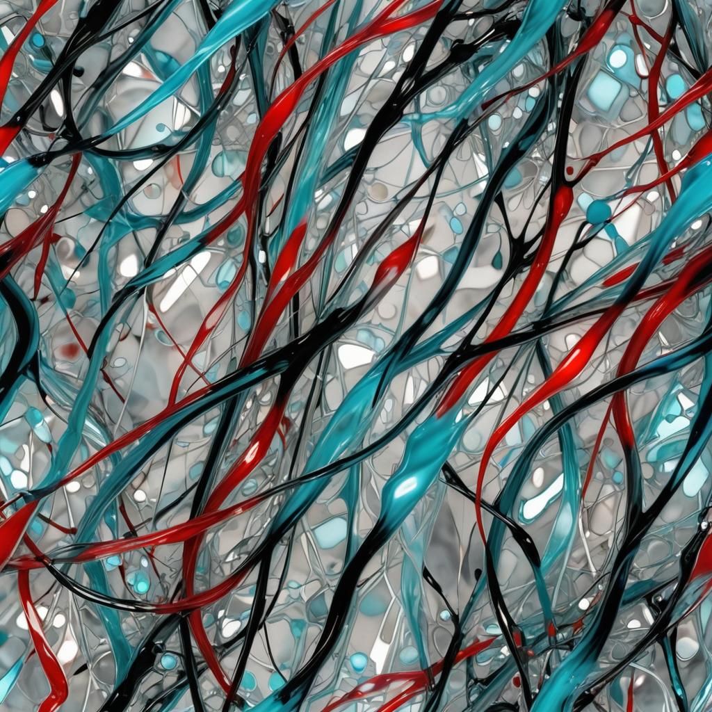 Abstract Blown Glass with Flowing Color Textures