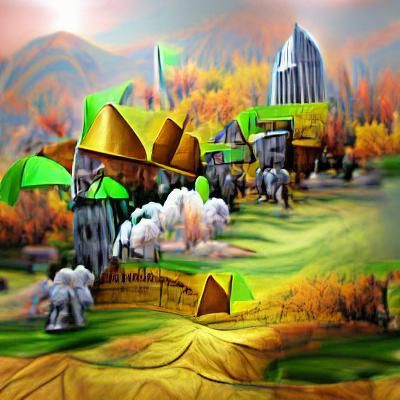 Munchkin Land 3D Rendered Matte Painting