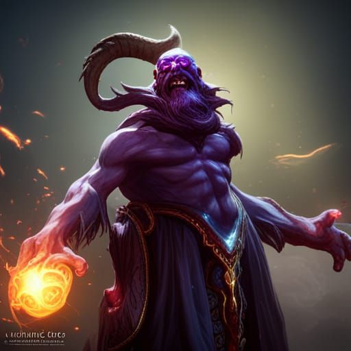 Dark God Laughing Portrait in Dark Fantasy Style