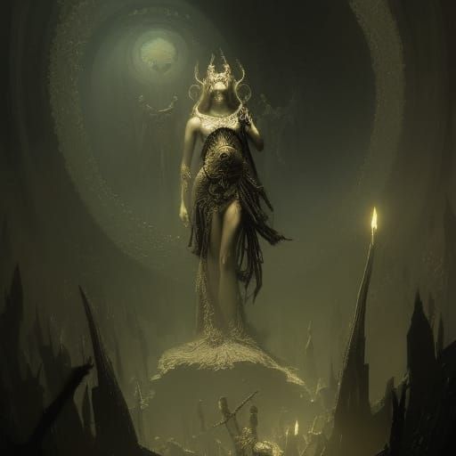 Horror Goddess Masterpiece in Dark Fantasy Style