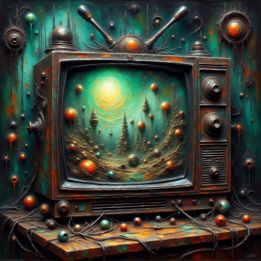 Psychedelic Glitch Landscape on TV