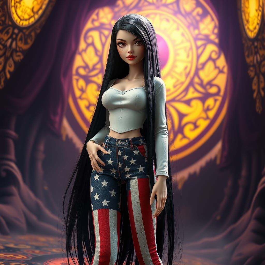 Bratz Doll in Dark Fantasy Art Nouveau Style