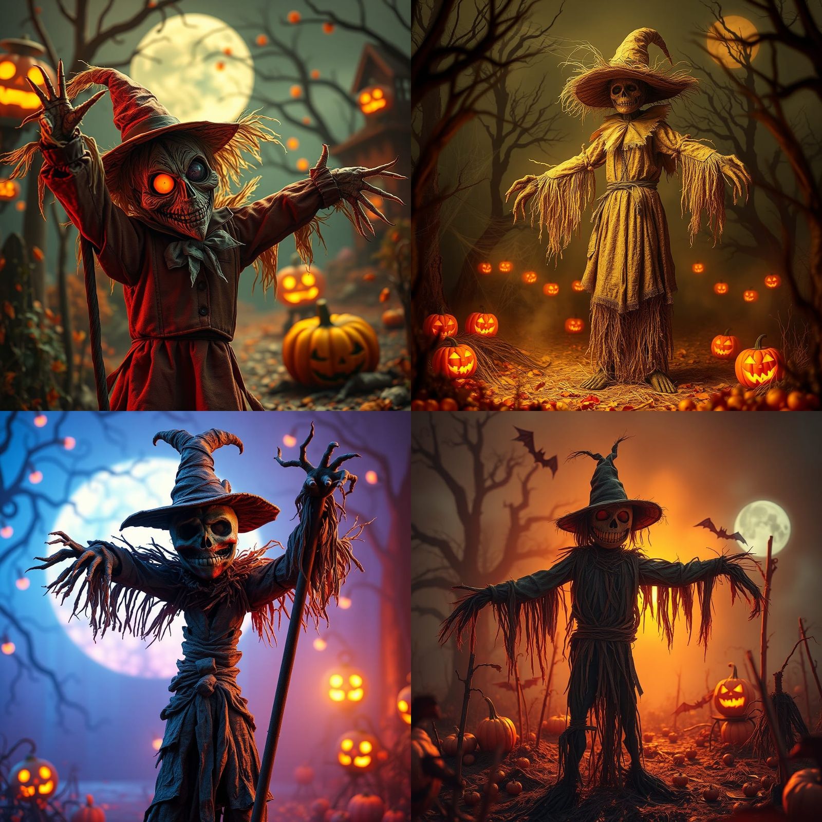 Halloween Scarecrow in Surreal Pixomeda Style