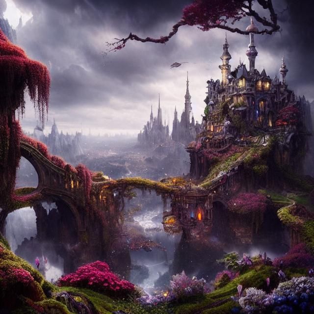 Epic Wonderland: A Dramatic Digital Matte Painting