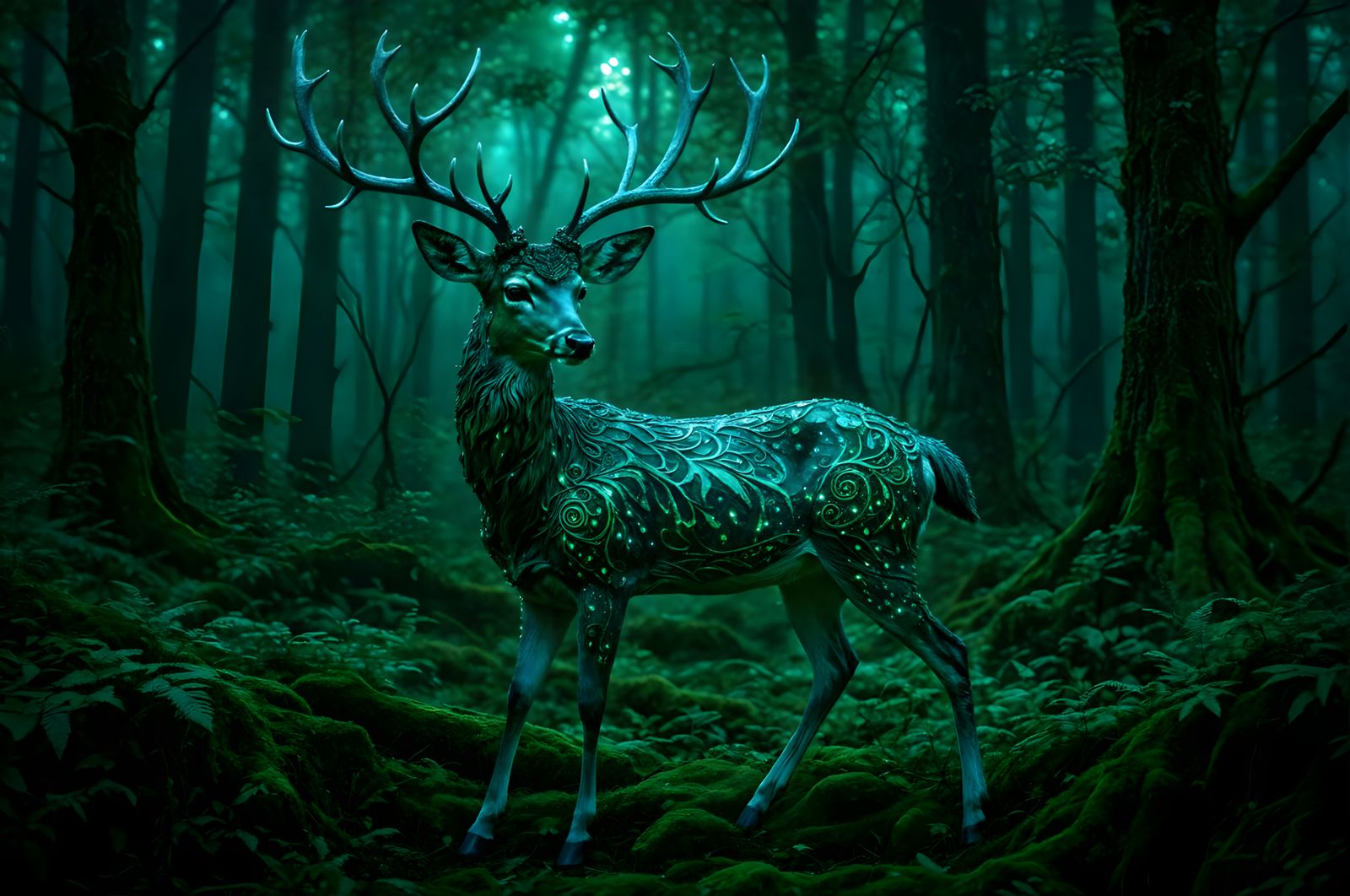 Enchanting Mystical Deer in Ethereal Forest