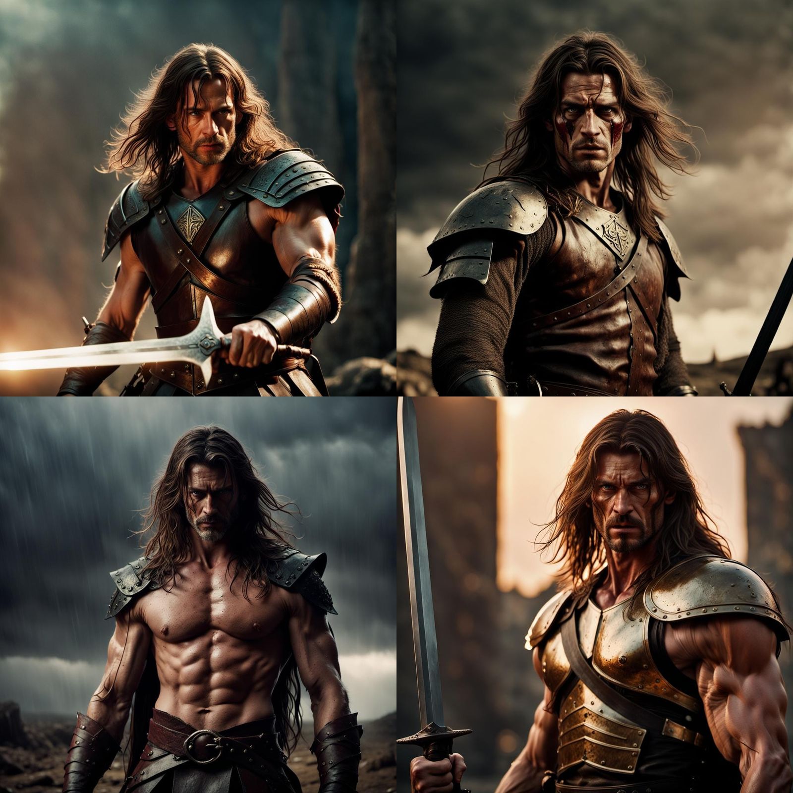 Grim Warrior with Great Sword in Cinematic Style