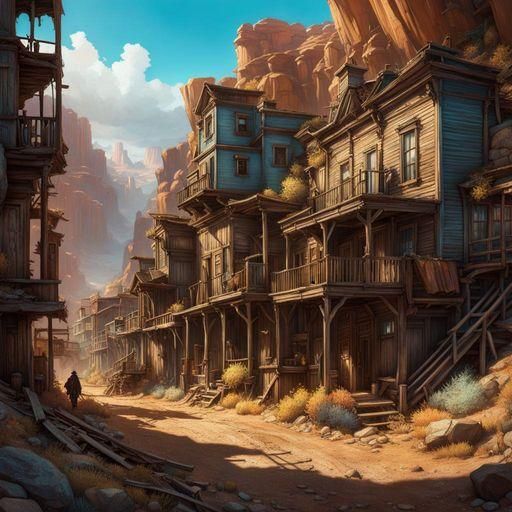 Abandoned mining town in Wild Wild West (c2)