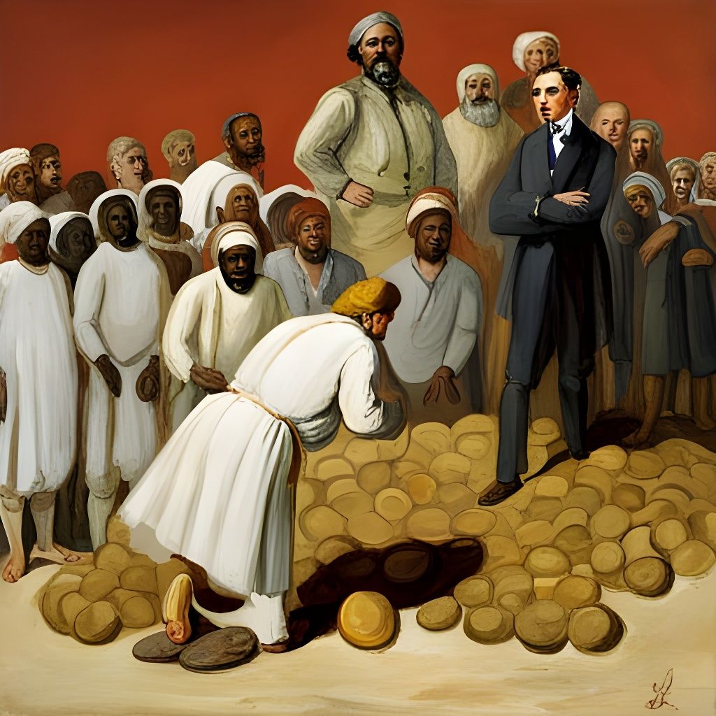 Gouache Painting: Wealth, Poverty and Oppression