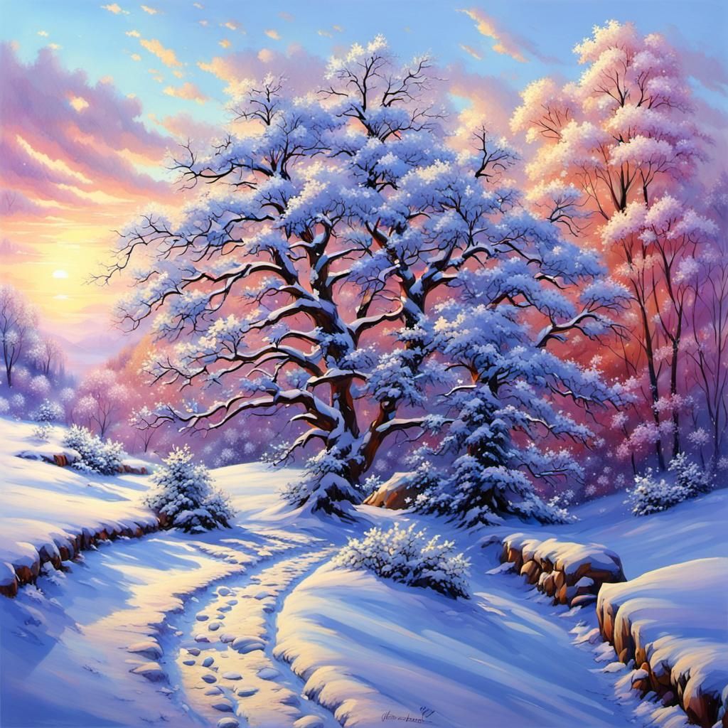 Stunning Detailed Snow Landscape in Gorgeous Colors